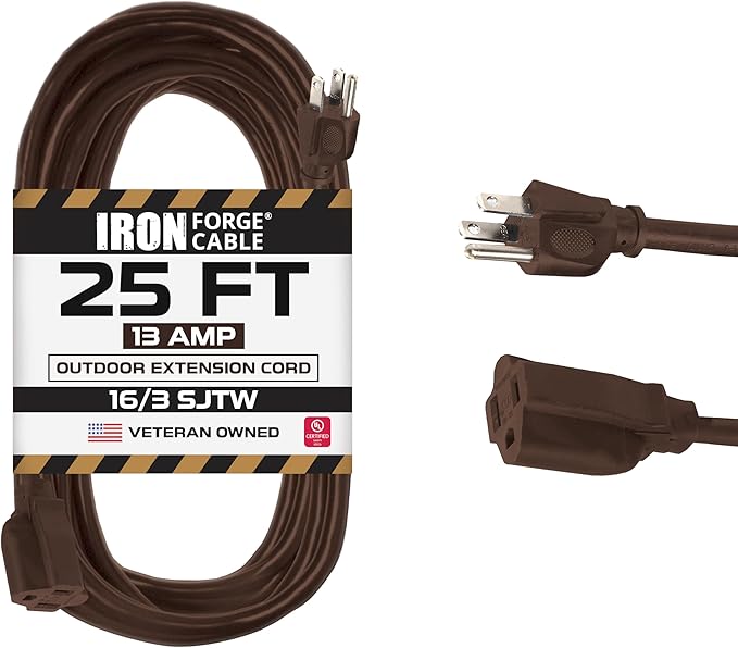 Iron Forge Cable Outdoor Brown Extension Cord 25 ft by IronForgeCable