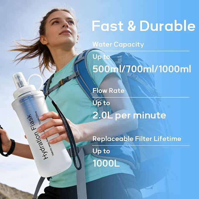 700ml Soft Flask Water Bottle, Collapsible Water Bottle - Image 6