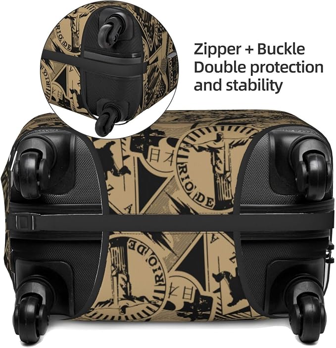 Travel Luggage Cover with World Famous Landmarks Print, Suitcase Protector - Image 4