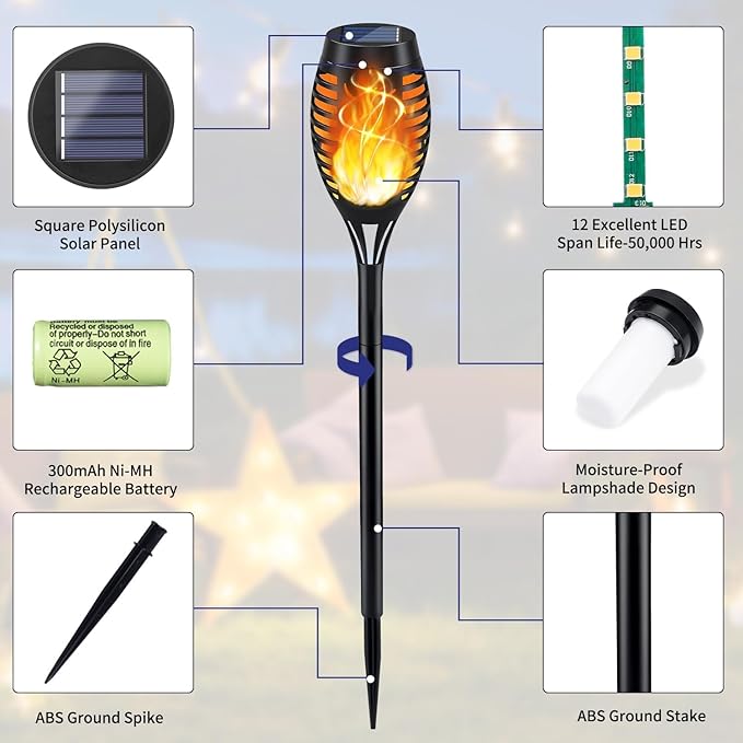 KYEKIO Solar Lights for Outside, Garden Light Outdoor Waterproof, Solares - Image 5