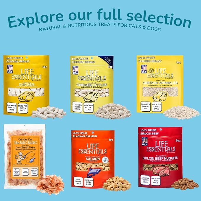 Life Essentials by Cat-Man-Doo Freeze Dried Chicken Dog & Cat Treats, Healthy - Image 7