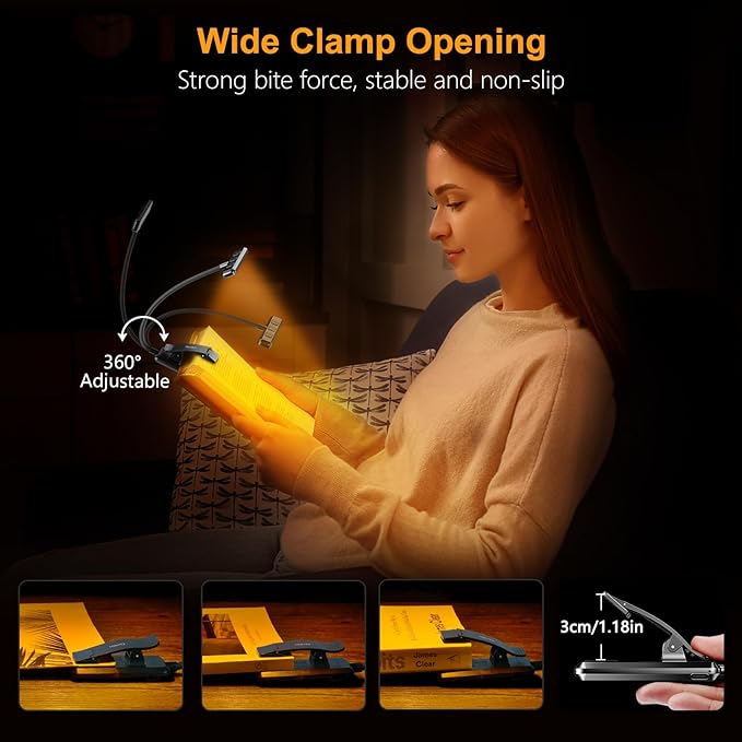 Gritin 2 Pack 19 LED Rechargeable Book Light - Image 7