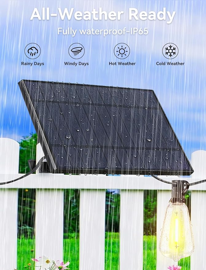 Brightever 150FT Solar String Lights Outdoor Waterproof - Image 5