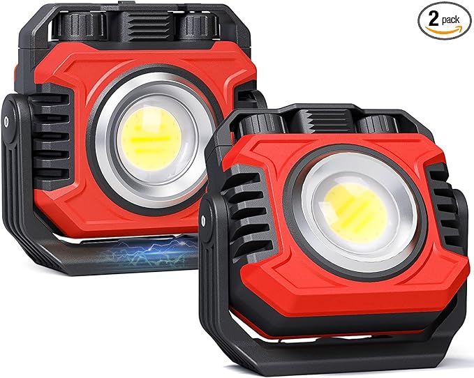 Samyoung 2-Pack 2400LM Magnetic Rechargeable Work Light, Dual-Sided LED Work by Samyoung
