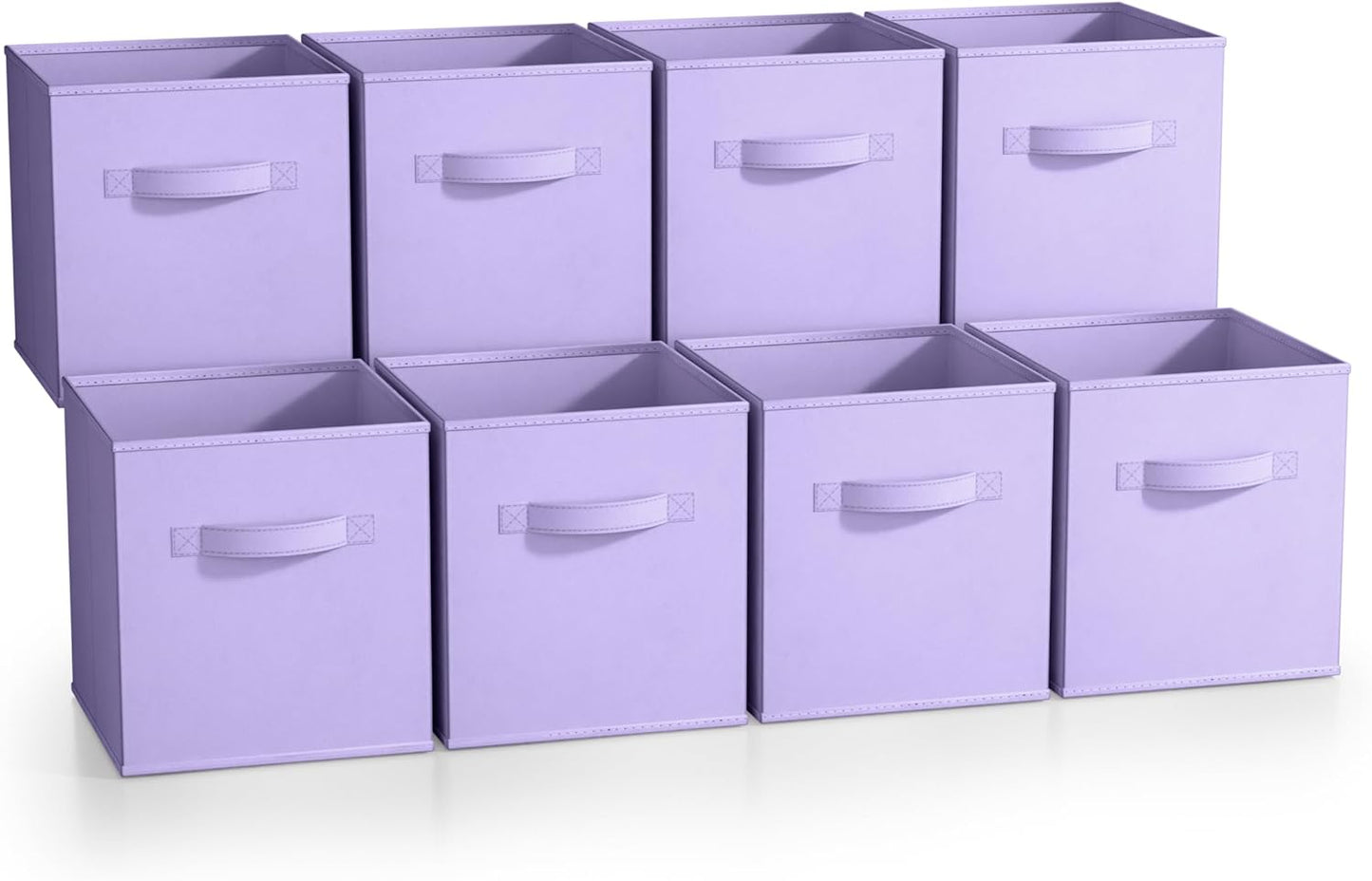 Sorbus Fabric Storage Cubes - 8 Foldable Storage Bins for Organizing Pantry, Cubbies, Toy Box - Clothes Storage & Closet Organizer - 11 Inch Collapsible Cube Baskets for Shelves with Handle
