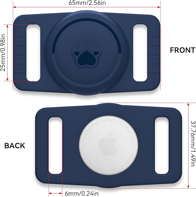 GOCII for Airtag Dog Collar Holder 2 Pack, Waterproof Dog Collar Holder for - Image 3