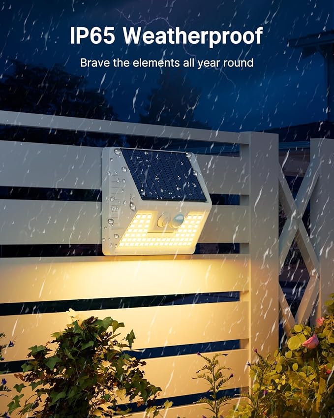vighep 2Pack White Solar Lights Outdoor Motion Sensor, 3000K Warm Light/3 - Image 5
