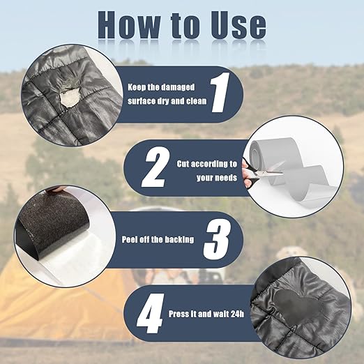 Cahomo 3x79 Inch Nylon Repair Patch Nylon Repair Tape Self Adhesive Fabric - Image 5