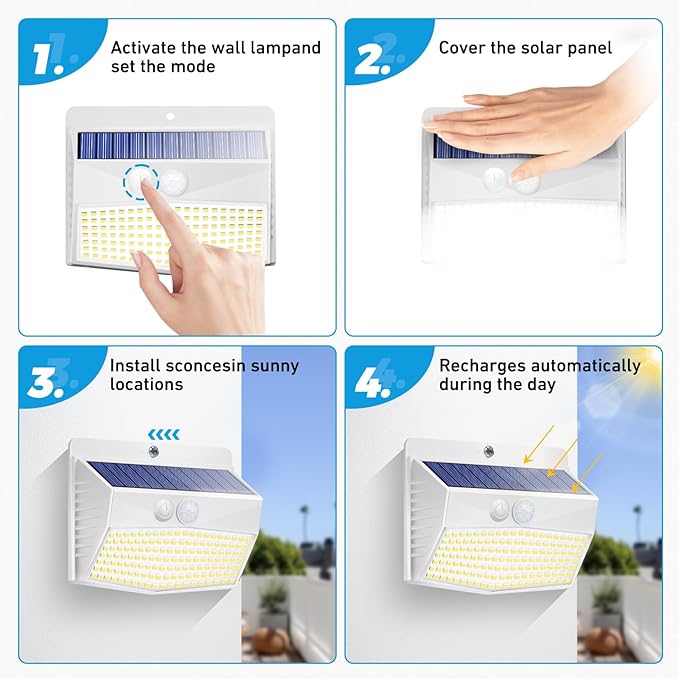 Peasur Solar Outdoor Lights, Motion Sensor Security Lights - Image 5