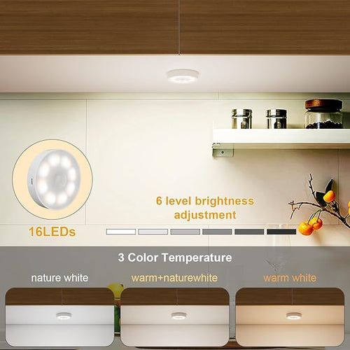 16 LEDs Under Cabinet Lights, 3 Pack Wireless Motion Sensor Rechargeable Light - Image 2