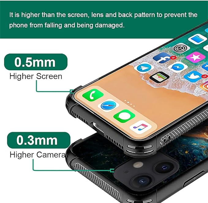 for iPhone 12/12 Pro Case, Star Cave Hungry Wolf Pattern Graphic Design Girl - Image 3