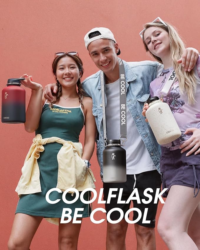 Coolflask Water Bottle with Straw, 32 oz Insulated Metal Water Flask with Straw - Image 7