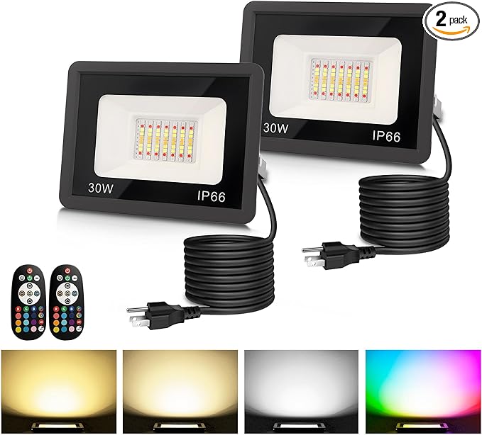 L LOHAS LED 30W Flood Light Outdoor, RGB Landscape Lighting by LLOHASLED