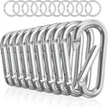 sprookber 3" Aluminum Carabiner D Ring, Caribeener Clips, Spring Snap Hook by Sprookber