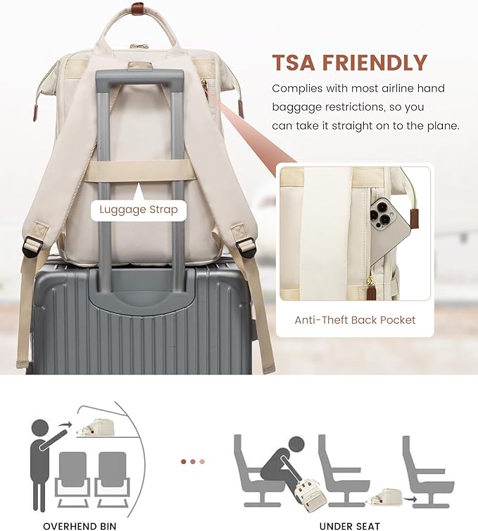 LOVEVOOK Laptop Backpack for Women, 17.3'' Waterproof Nurse Bag Teacher Work - Image 7