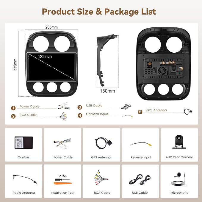 Hikity Android 15 Car Stereo for Jeep Compass Patriot 2010-2016 - Image 7