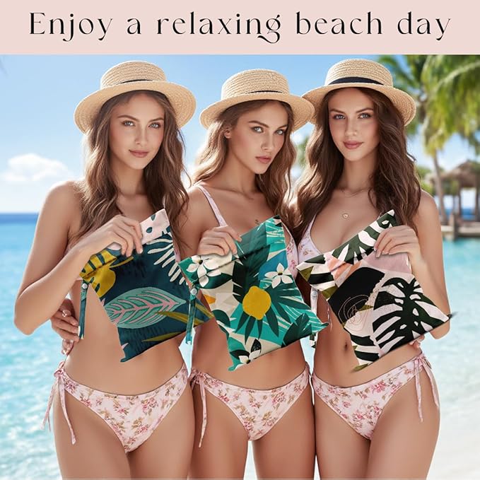 3 Pcs Wet Bag, Wet Dry Bag, Waterproof Aloha Bags, Small Laundry Bags, - Image 4