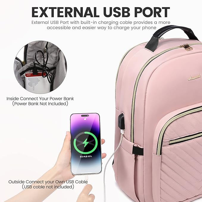 LOVEVOOK Laptop Backpack for Women 15.6 inch, Cute Womens Travel Purse - Image 6