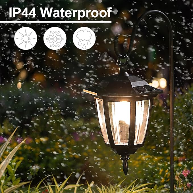Dynaming 2 Pack Solar Hanging Lights Outdoor, Solar Powered Garden Decorative - Image 5