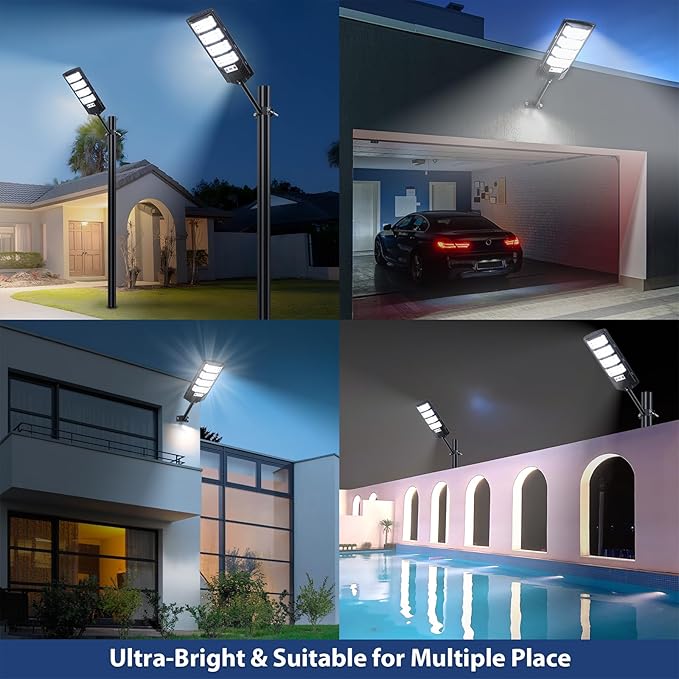 Yusist 2 Pack Solar Street Lights Outdoor Waterproof, 6500K LED Motion Sensor - Image 7