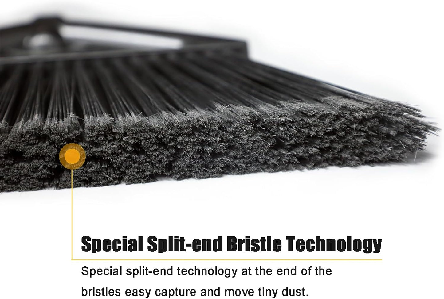 Heavy Duty Broom Outdoor and Indoor, 4 Pack Upgraded Commercial Angle Brooms, Perfect Yellow Broom of House, Kitchen, Garage, Courtyard