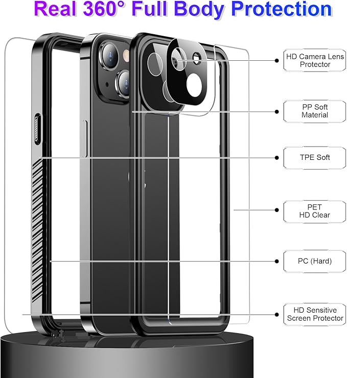 Temdan Compatible with iPhone 13 Case Waterproof, Built-in Screen & Camera - Image 4