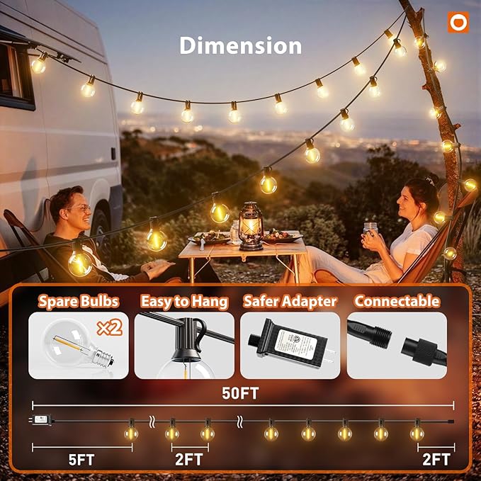 addlon Outdoor String Lights 50FT G40 - Image 5