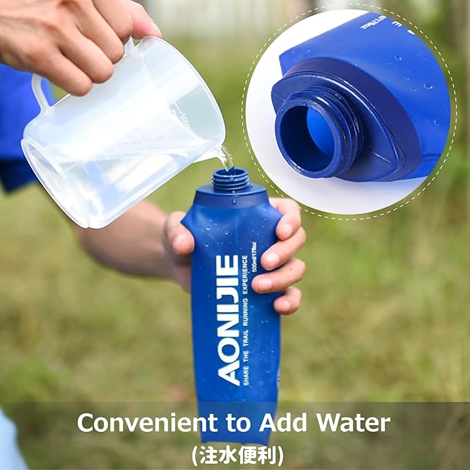 Azarxis TPU Soft Flask Collapsible Water Bottles BPA-Free 250ml 350ml 500ml - Image 5
