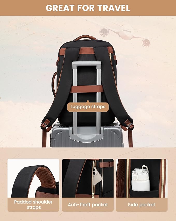 LOVEVOOK Travel Backpack Carry on Flight Approved 50L, Waterproof TSA Travel - Image 7