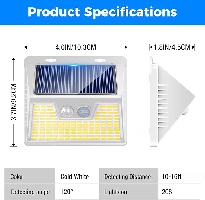 Peasur Solar Lights Outdoor Motion Sensor Waterproof, 3 Modes Security Wall - Image 5