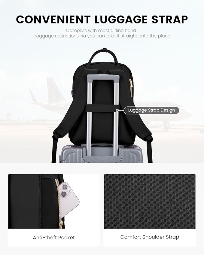 LOVEVOOK Laptop Backpack Purse for Women, 15.6" Laptop Bag for Travel - Image 7
