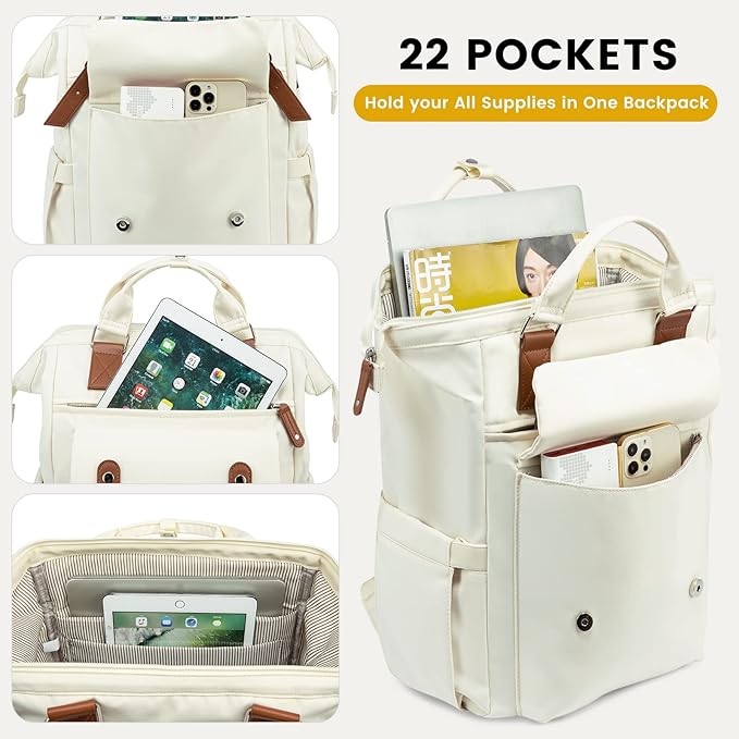 LOVEVOOK Laptop Backpack for Women Work Travel Commuter Backpack Business - Image 2