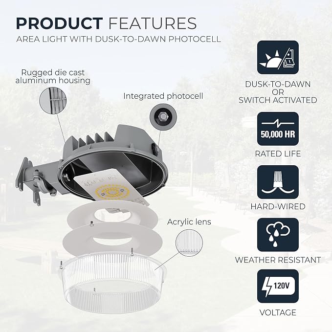 HALO ALB Outdoor Dusk-to-Dawn LED Security Area Light - Image 2