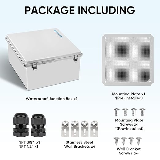 TICONN Outdoor Electrical Box Waterproof, Junction Box IP67 ABS Plastic - Image 6