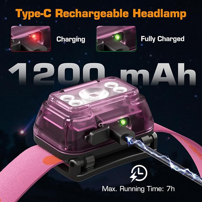 EverBrite Rechargeable Headlamp, 2 Pack Kids Headlamp - Image 6