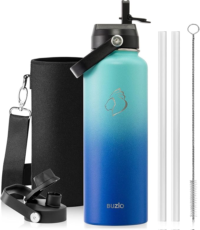 BUZIO Water Bottle Insulated 40oz, Triple Wall Vacuum Stainless Steel Flask - Image 9
