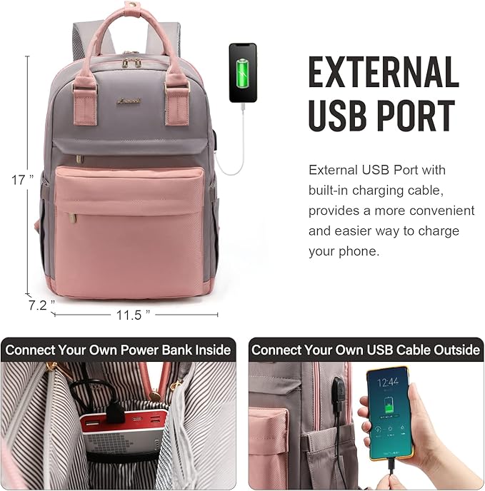 LOVEVOOK Laptop Backpack for Women 15.6 Inch Laptop Bag - Image 5
