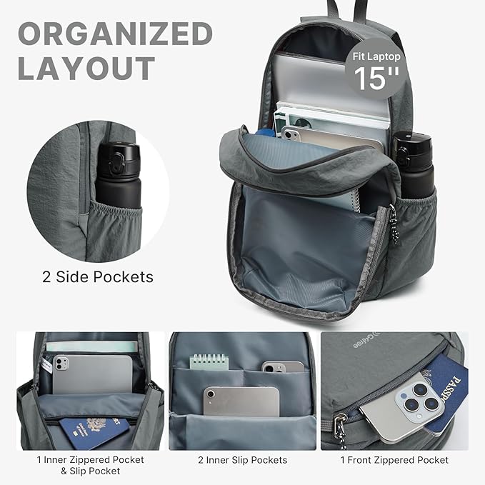 G4Free 15L Hiking Backpack Lightweight Small Travel Backpack Casual Daypack - Image 3