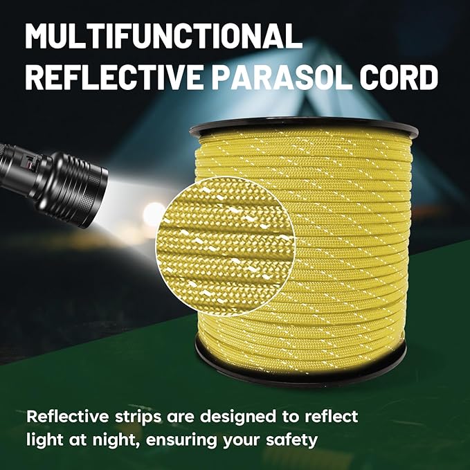 SDHUATUO Paracord Rope 100FT, 550lb Type III Nylon Parachute Cord 7-Strand Core - Image 4