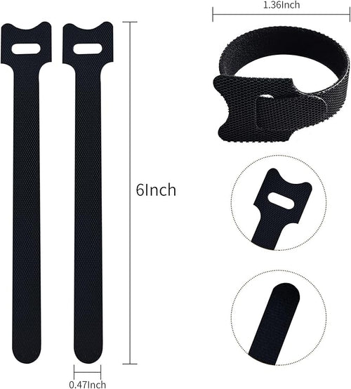 200 PCS 6 Inches Black Reusable Cable Ties, Adjustable Cord Straps, Cable - Image 2