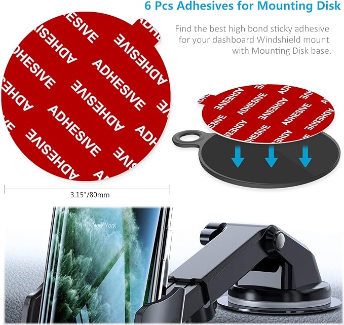 AZXYI Very High Bond Sticky Adhesive, 6 Pack Dashboard Pad Mounting Disk - Image 2