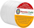 Mandala Crafts Round Cowhide Genuine White Leather Cord by MandalaCrafts