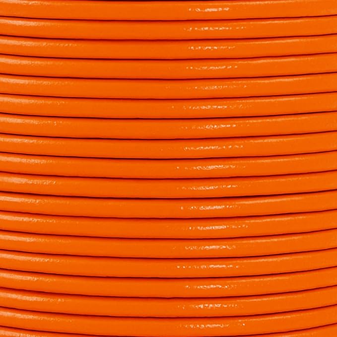 Mandala Crafts Round Genuine Orange Leather Cord - Image 3