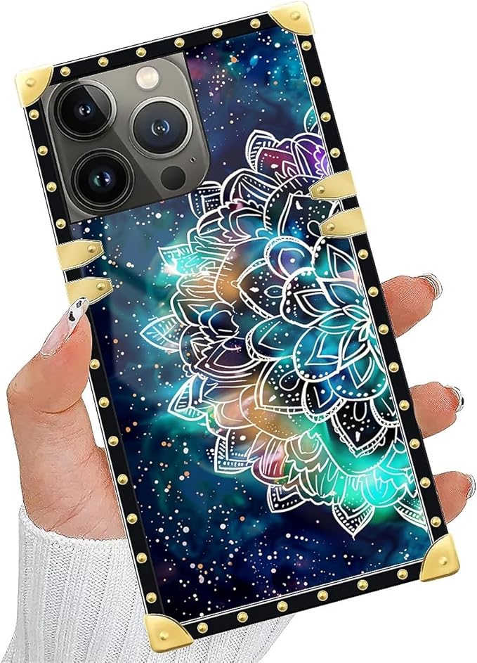Compatible with iPhone 15 Pro Case, Starry Sky Colourful Mandala Luxury Golden - Image 2