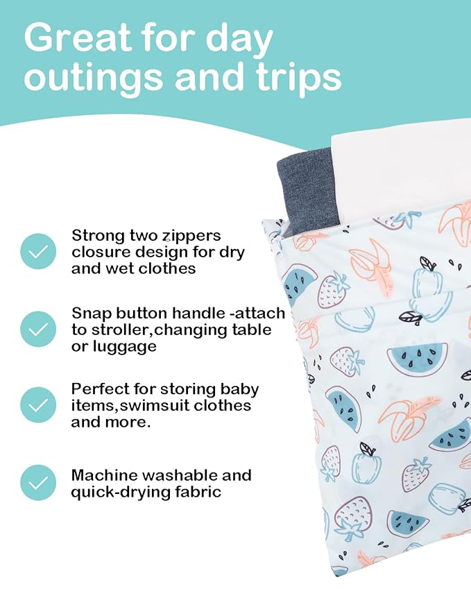 ALVABABY 2pcs Waterproof Wet Dry Bags, Reusable - Image 4