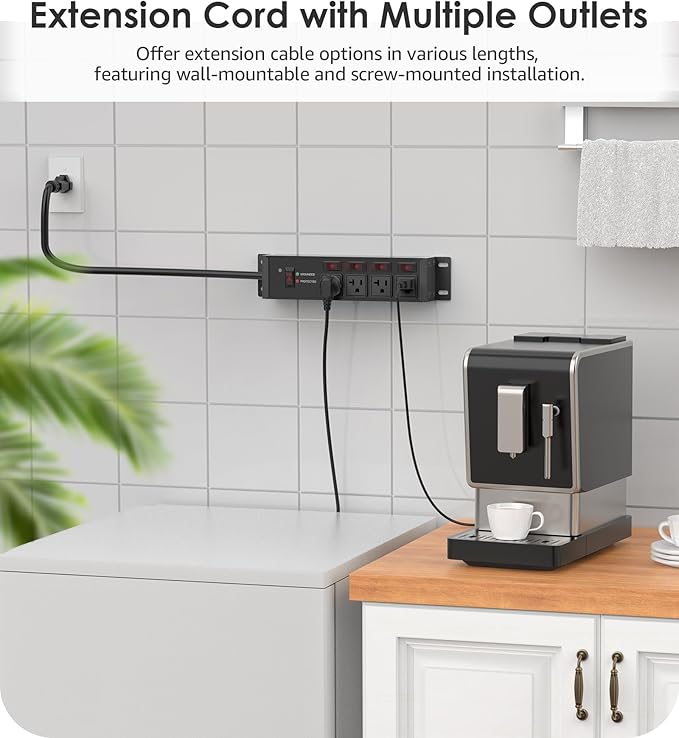 CCCEI Heavy Duty Surge Protector Power Strip 20 Amp Individual Switches. 6FT 12 - Image 5