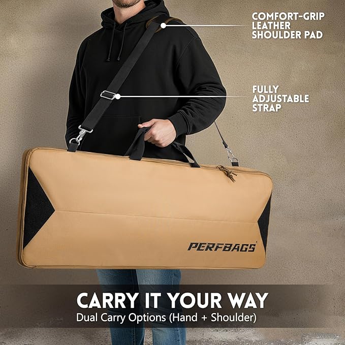 Single Rifle Case Bag, Tactical Padded Soft Gun Case w/MOLLE System, Wide - Image 5