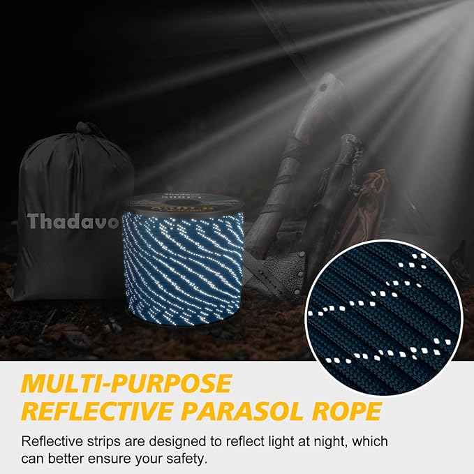 Reflective Paracord Rope 850Ib, 50/100/200/500/1000ft 4MM 11 Strand Strong - Image 5