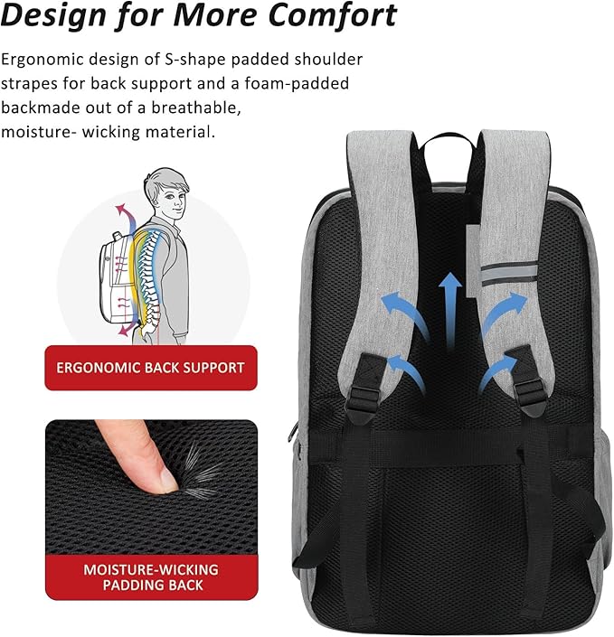 MAXTOP Travel Laptop Backpack Business Anti-theft Backpacks College Bookbag - Image 4