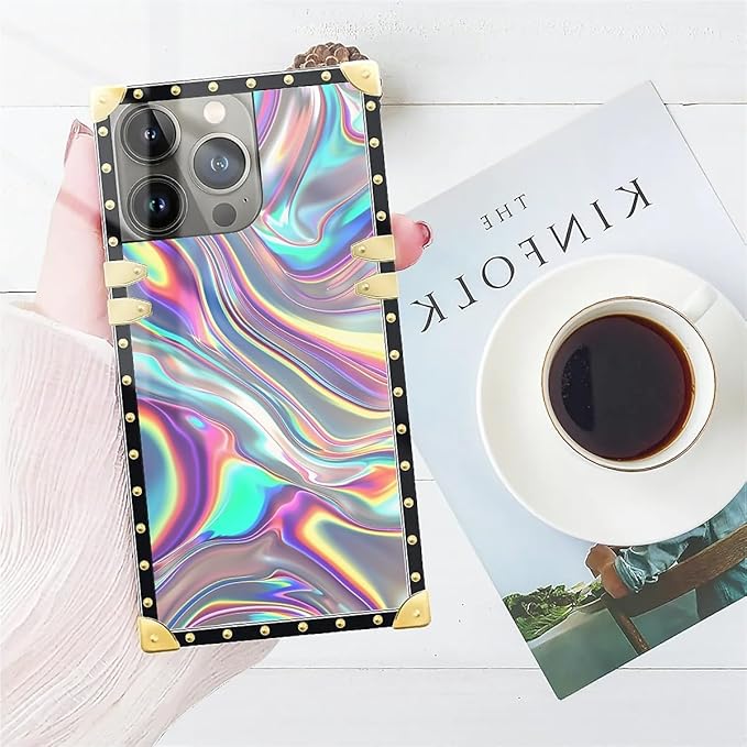 Compatible with iPhone 14 Pro Max Case, Holographic Abstract Iridescent - Image 7